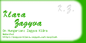 klara zagyva business card