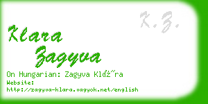 klara zagyva business card